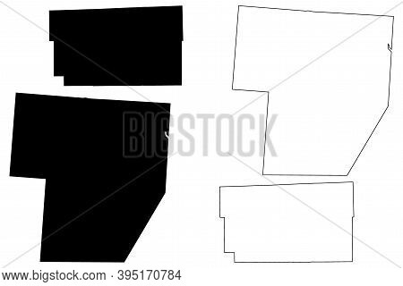 Fayette And Fulton County, Ohio State (u.s. County, United States Of America, Usa, U.s., Us) Map Vec