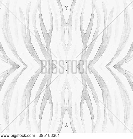 Seamless Zebra Texture. Camouflage African Skin. White Abstract Zoo Wallpaper. Tiger Stripes Fabric.