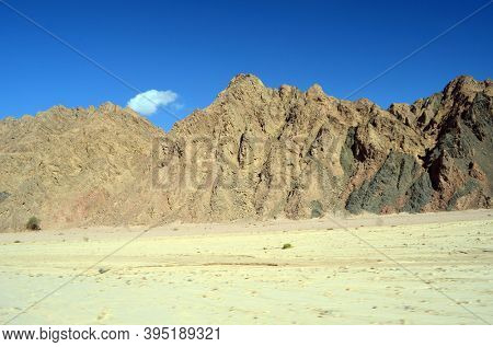 Motion blure. Jeep safari.Photos were taken while driving. Desert of Sinai Peninsula, Egypt. Near Sharm El Sheikh