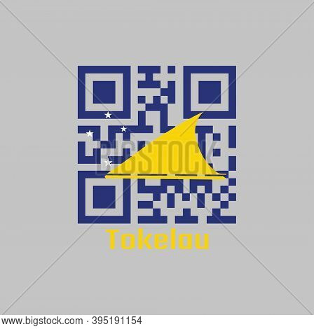 Qr Code Set The Color Of Tokelau Flag. A Light Blue Field With The Large Yellow Disk Shifted Slightl