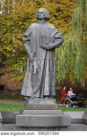 Drohobych, Ukraine - October 23, 2020: Monument To Yuri Drohobych
