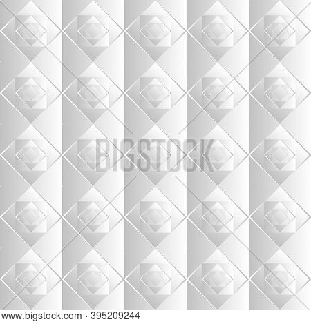 Seamless Pattern From Rhombuses In Paper Cut Style. Vector Illustration