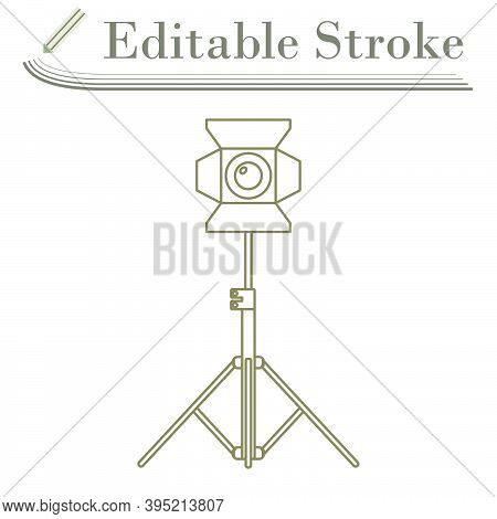 Stage Projector Icon. Editable Stroke Simple Design. Vector Illustration.