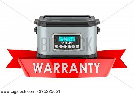 Sous Vide Machine Warranty Concept. 3d Rendering Isolated On White Background