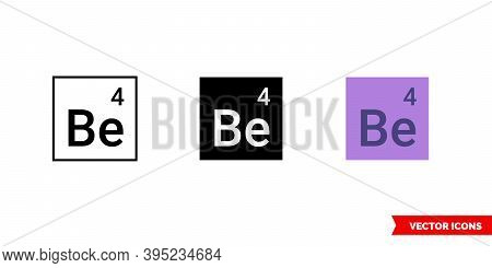 Beryllium Icon Of 3 Types Color, Black And White, Outline. Isolated Vector Sign Symbol.