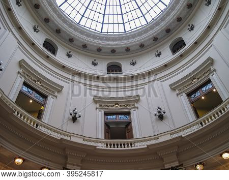 Rio De Janeiro, Brazil - December 26, 2008: El Centro District. Standing Under And Looking Up Into D