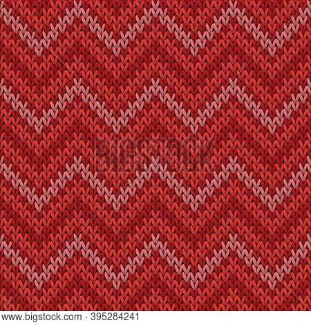 Fairisle Chevron Stripes Knitting Texture Geometric Seamless Pattern. Scarf Hosiery Textile Print. S