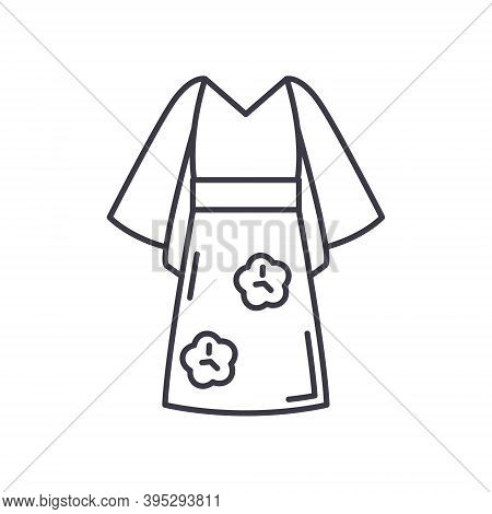 Yukata Icon, Linear Isolated Illustration, Thin Line Vector, Web Design Sign, Outline Concept Symbol