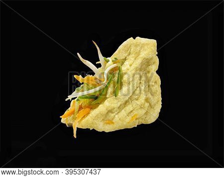 Malay Cuisine Or Stuffed Tofu Called Tauhu Sumbat On Black Background