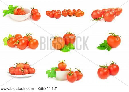 Set Of Tomatoes Isolated On A White Background