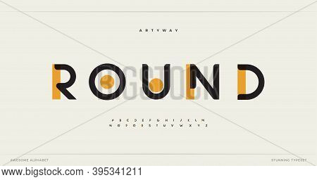Round Modern Alphabet. Dropped Stunning Font, Type For Futuristic Logo, Headline, Creative Lettering