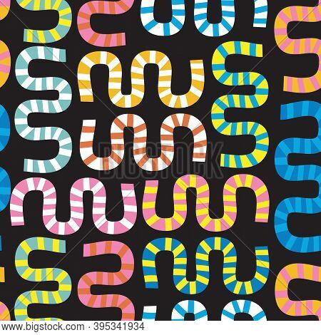 Modern Abstract Organic Shapes Collage Seamless Vector Kids Pattern. Contemporary Art Repeating Back