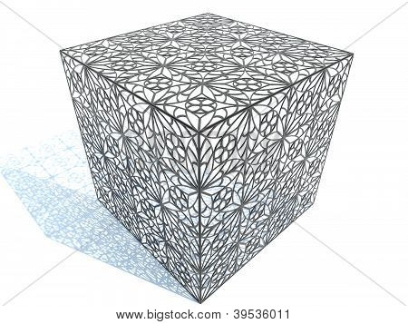 3D ozdobné chrom box - abstraktní dekorace-art