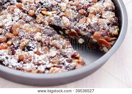 Vánoční dort panforte - plný cukrátek - sladká jídla