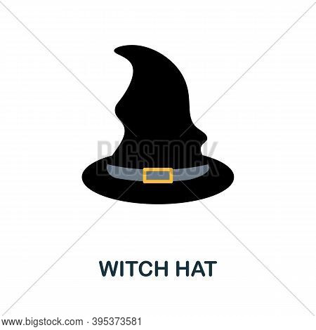 Witch Hat Icon. Simple Element From Halloween Collection. Creative Witch Hat Icon For Web Design, Te