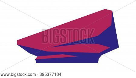 Big Stone Or Rock Fragment, Cartoon Vector Illustration Isolated