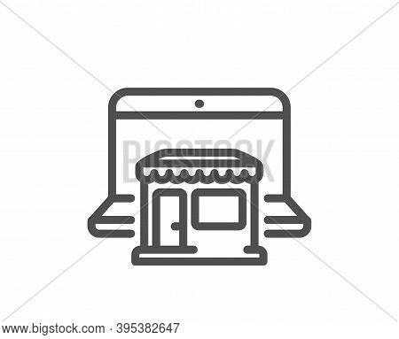 Marketplace Line Icon. Online Shop Sign. Retail Store Symbol. Quality Design Element. Linear Style M