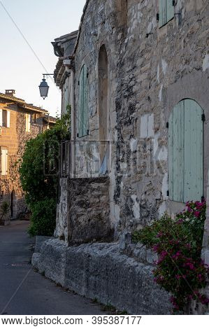 Old Buildings And Narrow Streets In Medieval Town Villeneuve Les Avignon In Summer