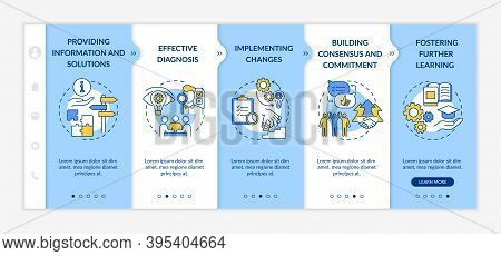 Business Counseling Stages Onboarding Vector Template. Providing Information. Implementing Changes. 
