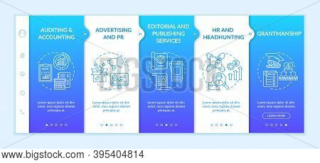 Top Business Counseling Services Onboarding Vector Template. Advertising And Pr. Publishing Services