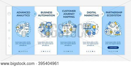 Digital Counseling Components Onboarding Vector Template. Advanced Analytics. Partnership Ecosystem.
