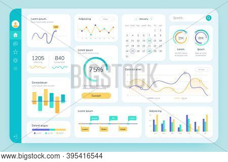 Dashboard Ui. Simple Data Software, Chart And Hud Diagrams, Admin Panels. Modern Financial Applicati