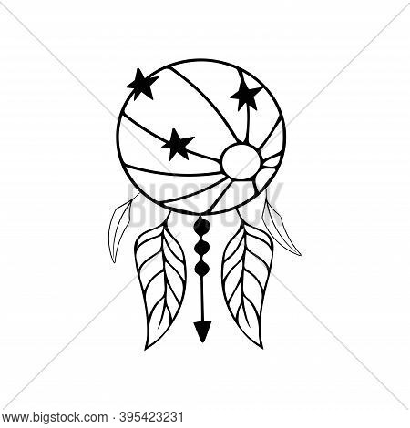 Dream Catcher Poster On White Background Siolated