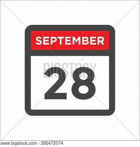 September 28 Calendar Icon With Day & Month Sept 18