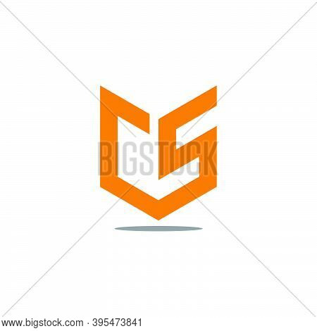Abstract Letter Cs Simple Geometric Connected Line Logo Vector