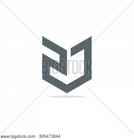 Abstract Letter 2j Simple Geometric Line Logo Vector