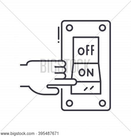 Trun Off Icon, Linear Isolated Illustration, Thin Line Vector, Web Design Sign, Outline Concept Symb