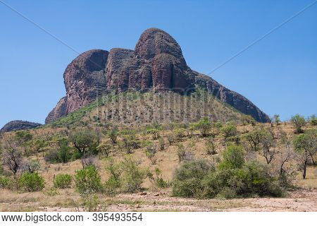 Sandstone Mountain Cliffs Scenic View In Summer In Marakele National Park, Limpopo Province, South A