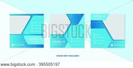 Corona Virus Campaign Poster For Social Media Post. Virus Warning Square Web Banner Post Template