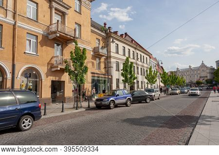 Vilnius, Lithuania - May 12, 2011: Beautifuul Streets Of Vilnius, Capital City Of Lithuania