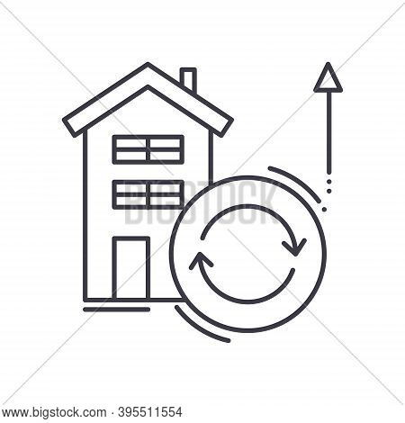 Lease Renewal Icon, Linear Isolated Illustration, Thin Line Vector, Web Design Sign, Outline Concept