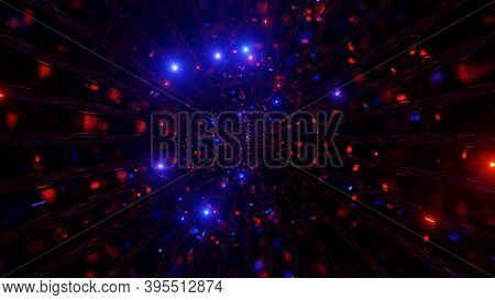 Blinking Colorchanging Space Particles 3d Illustration Vfx Background Wallpaper