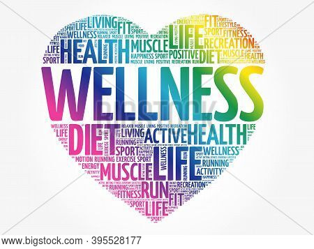 Wellness Word Cloud, Fitness, Sport, Health Concept