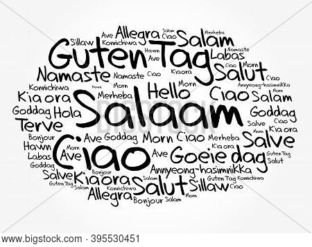Salaam (hello Greeting In Persian,farsi) Word Cloud In Different Languages Of The World