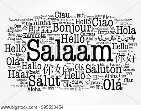 Salaam (hello Greeting In Persian,farsi) Word Cloud In Different Languages Of The World