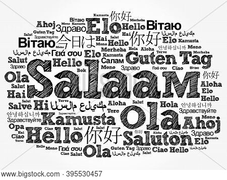 Salaam (hello Greeting In Persian,farsi) Word Cloud In Different Languages Of The World