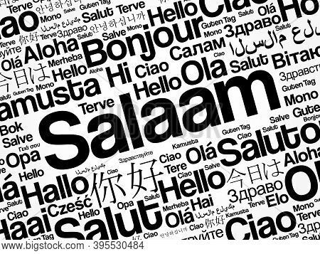 Salaam (hello Greeting In Persian,farsi) Word Cloud In Different Languages Of The World