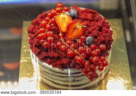 One Big Mix Red Berry Cake In Patisserie