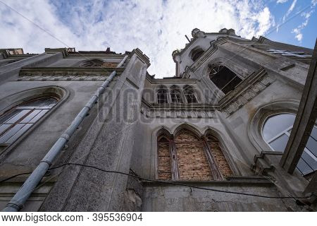 Tereschenko Palace In Neogothic Style. Chervone, Zhytomyr Oblast, Ukraine.