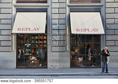 Florence, Italy - April 30, 2015: Replay Fashion Store In Florence. Replay Is An Italian Fashion Com