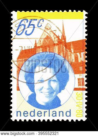 Netherlands - Circa 1980 : Cancelled Postage Stamp Printed By Netherlands, That Shows Queen Beatrix 