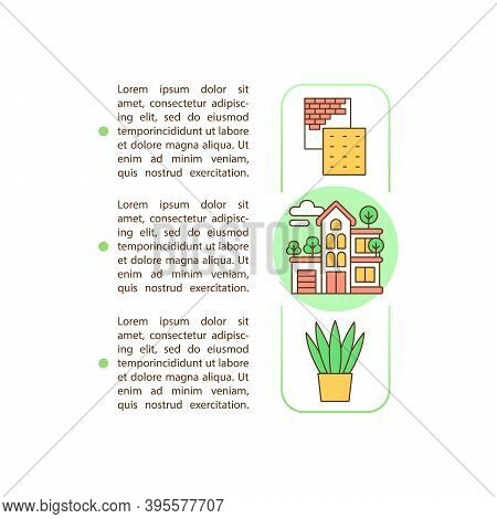 Green House Concept Icon With Text. Well Insulated Home. Natural Material For Building. Ppt Page Vec