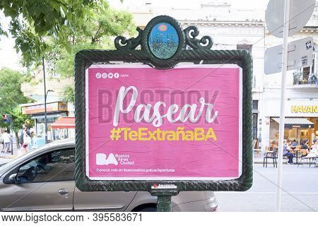 Buenos Aires / Argentina; Nov 14, 2020: City Government Poster Related To The Return To Normalcy Aft