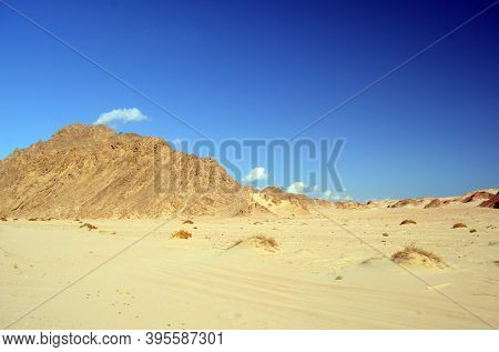 Motion blure. Jeep safari.Photos were taken while driving. Desert of Sinai Peninsula, Egypt. Near Sharm El Sheikh