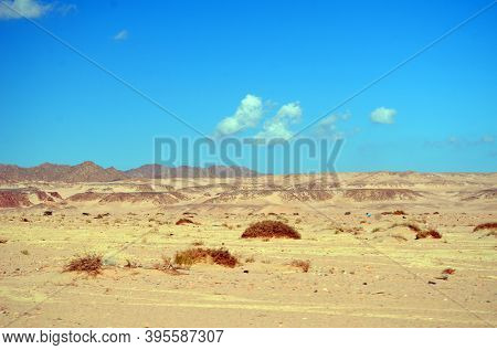 Motion blure. Jeep safari.Photos were taken while driving. Desert of Sinai Peninsula, Egypt. Near Sharm El Sheikh