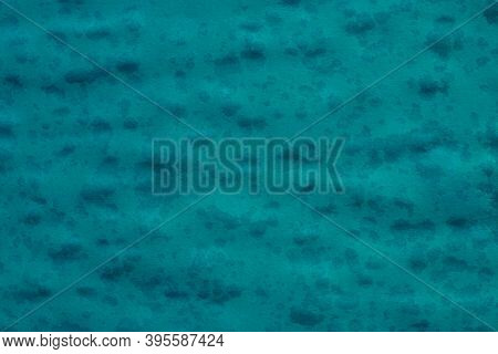 Dark Blue Green Paper Sheet Background With Raindrops, Green Tide Color, Trend, Pattern, Texture.